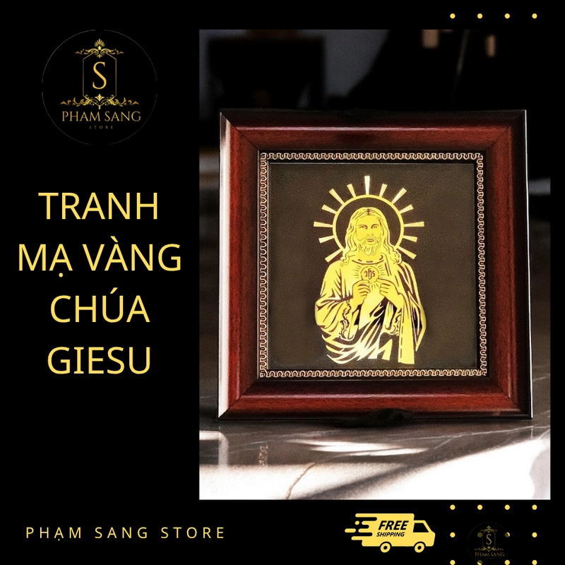 Tranh Mạ Vàng Để Bàn/ Treo Tường Mẫu Chúa Giêsu 4121