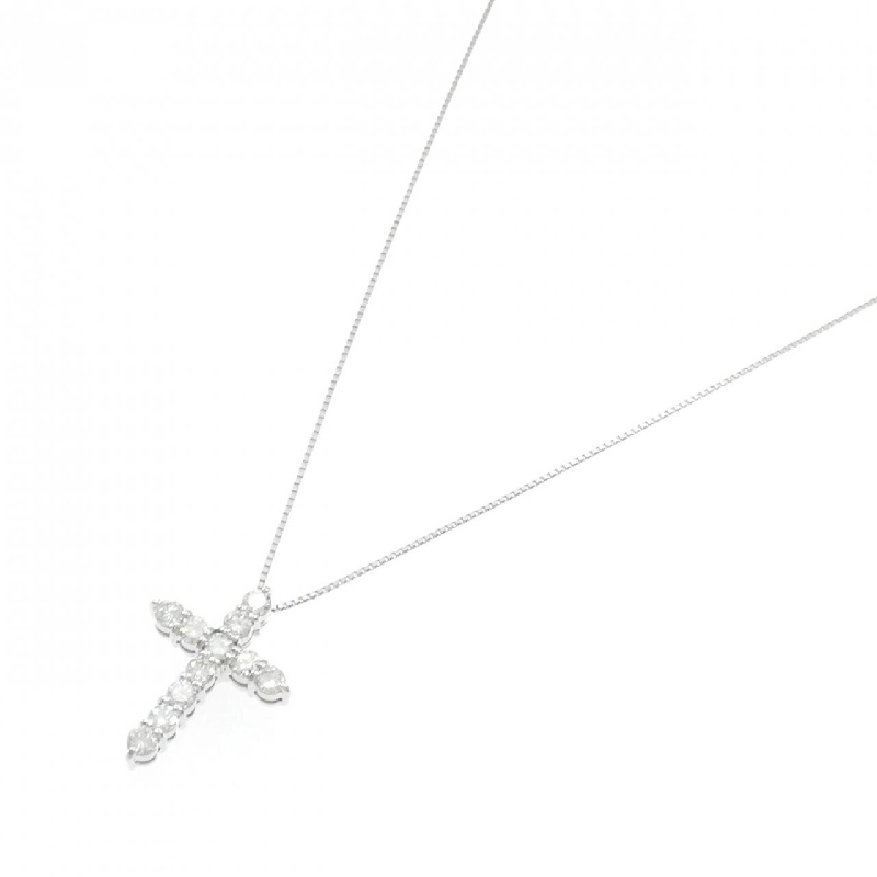 K18WG Dây chuyền kim cương chéo 1.045CT - Hàng hiệu Authentic 859955