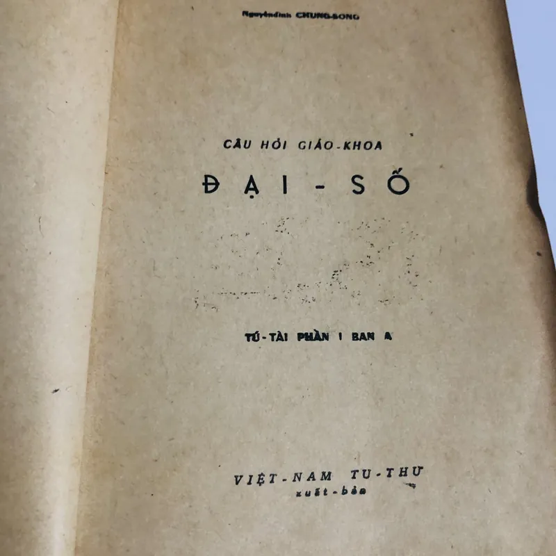 📚 CÂU HỎI GIÁO – KHOA ĐẠI SỐ TÚ TÀI PHẦN NHẤT BAN A 571038
