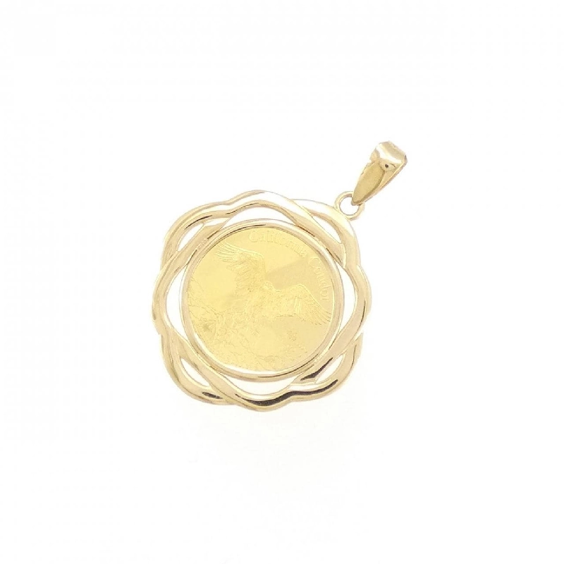 K18YG(枠) Mặt dây chuyền đồng xu - Hàng hiệu Authentic 871778