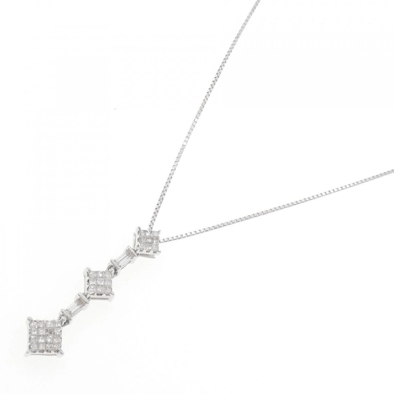 K18WG Pave Diamond Necklace 0.50CT - Hàng hiệu Chính hãng 860279