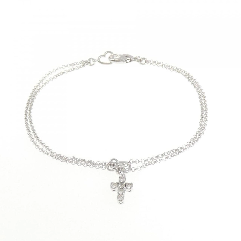 Ponte Vecchio Heart × Cross Diamond Bracelet 0.12CT 666550