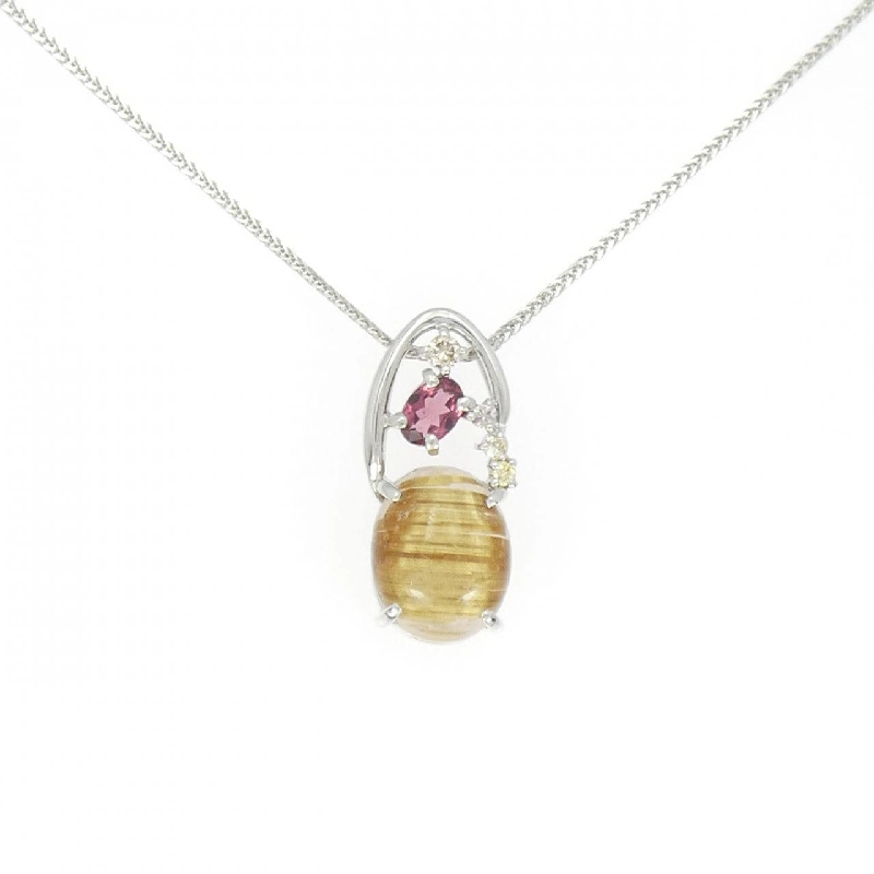 K18WG Dây chuyền đá màu - Hàng hiệu Authentic 859786