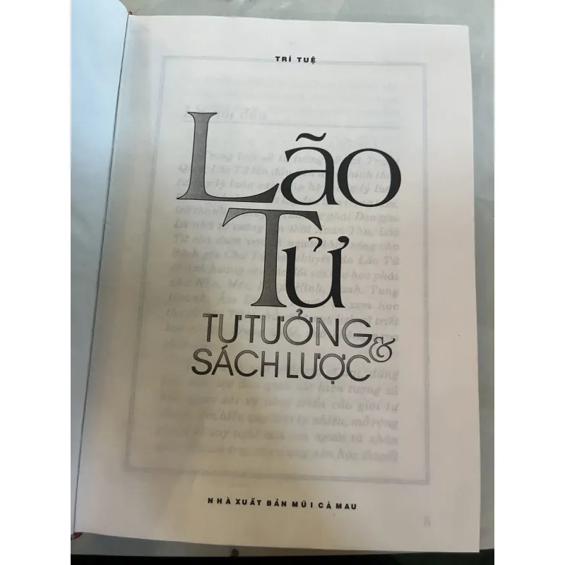 LÃO TỬ TƯ TƯỞNG SÁCH LƯỢC - TRÍ TUỆ 777604