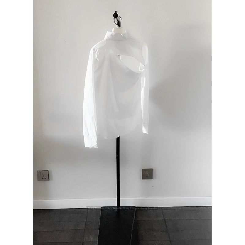 [Hàng mẫu] Áo sơ mi dài tay cutout xếp li ngực cá tính (có vết ố) 367209