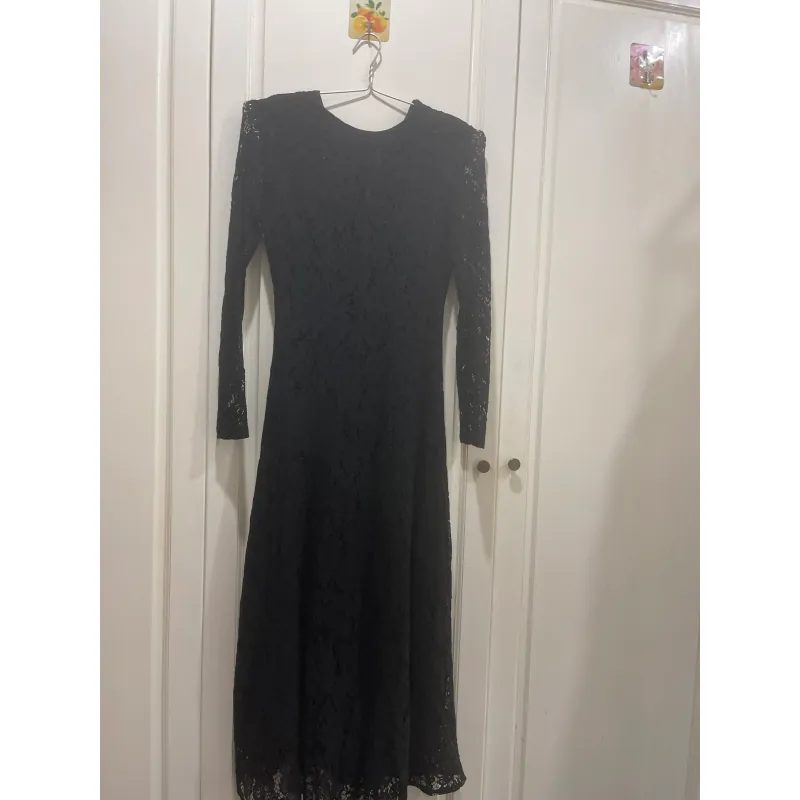 Váy nữ Maxi dài ren màu đen thướt tha 754235