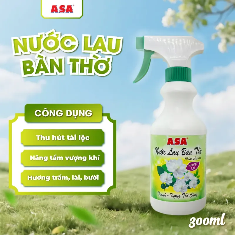 Nước lau bàn thờ ASA làm sạch bàn thờ khử mùi hôi Hương Trầm_Lài - 300ml 795875
