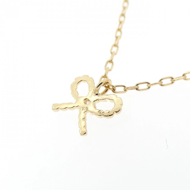 K18YG Ruy băng Dây chuyền kim cương 0.01CT - Hàng hiệu Chính hãng 861738