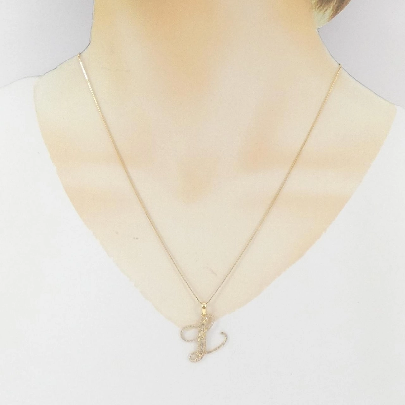 K18YG Chữ cái L Dây chuyền kim cương 0.50CT - Hàng hiệu Chính hãng 858983