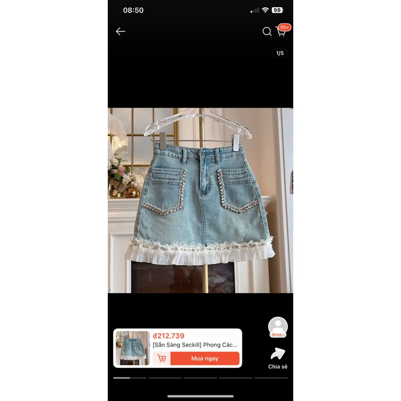 Váy chữ A kim cương dáng rộng 533506