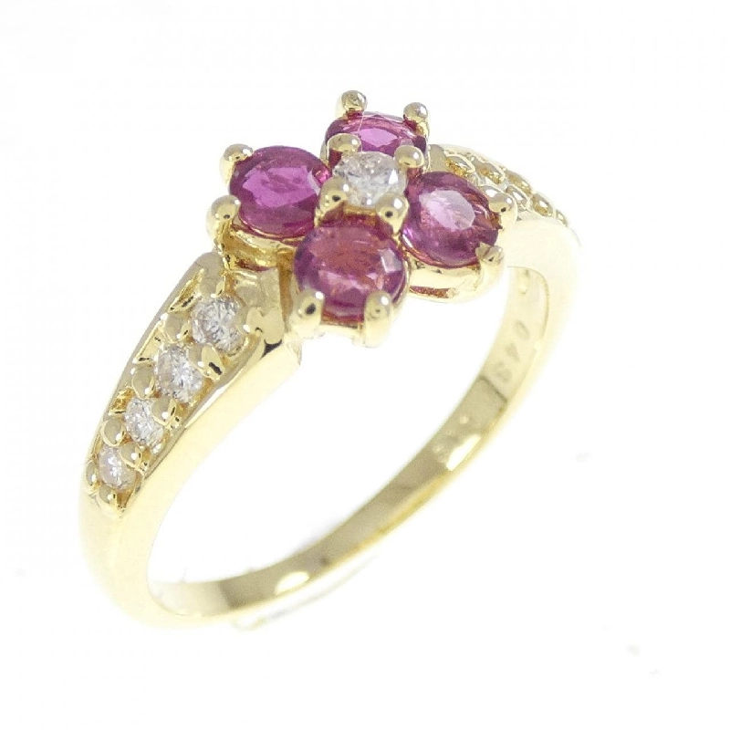 Nhẫn Ruby Hoa K18YG 0.43CT - Hàng hiệu Chính hãng 852306