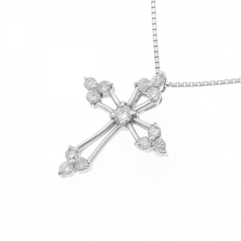 K18WG Dây chuyền kim cương hình chữ thập 0.30CT - Hàng hiệu Chính hãng 863443