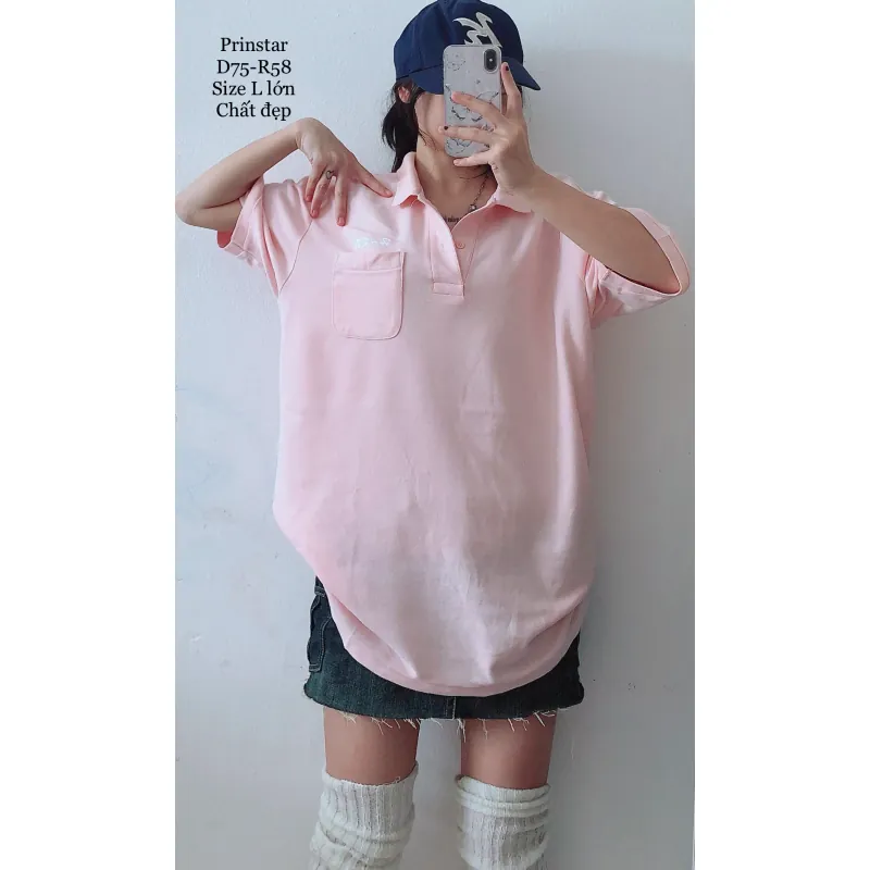 Áo phông cổ bẻ polo unisex 2hand Nhật 1036789