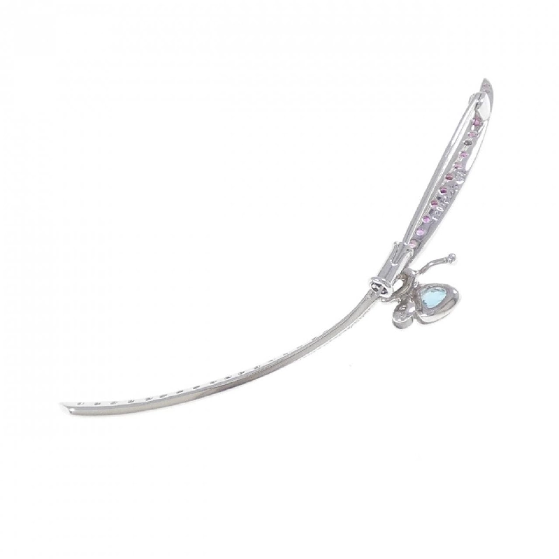 K18WG Bướm Đá Màu Brooch - Hàng hiệu Chính hãng 872366