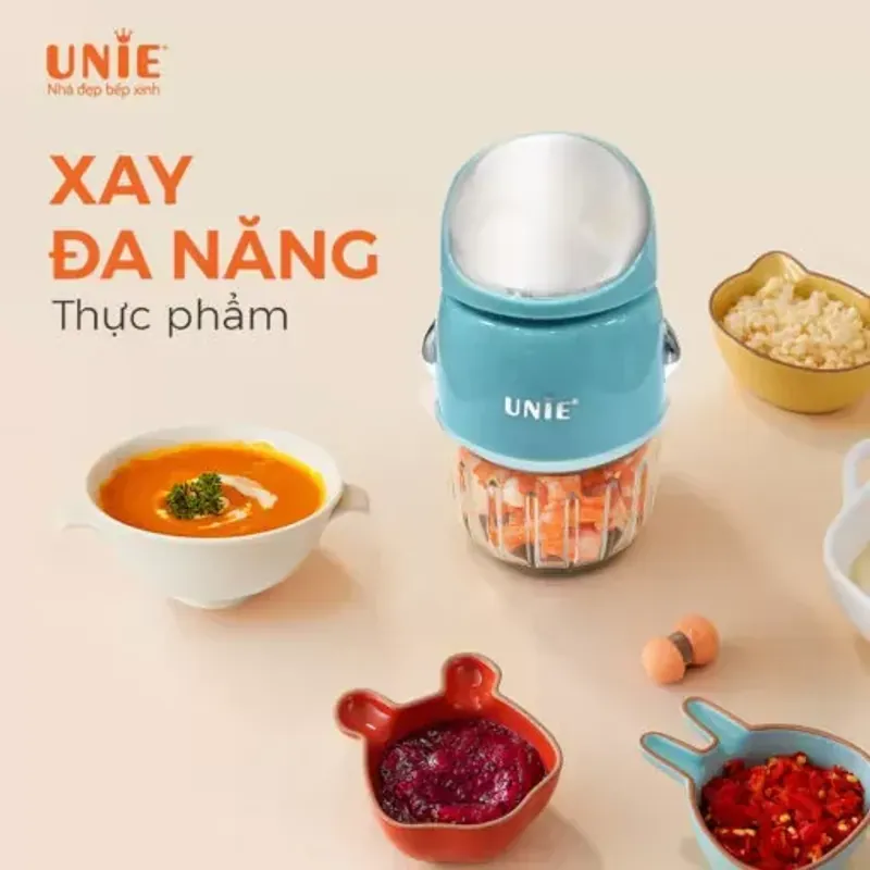 Máy xay mini UNIE UMB02 200W, cối thủy tinh kháng khuẩn + lưỡi dao inox 3 tầng 578118