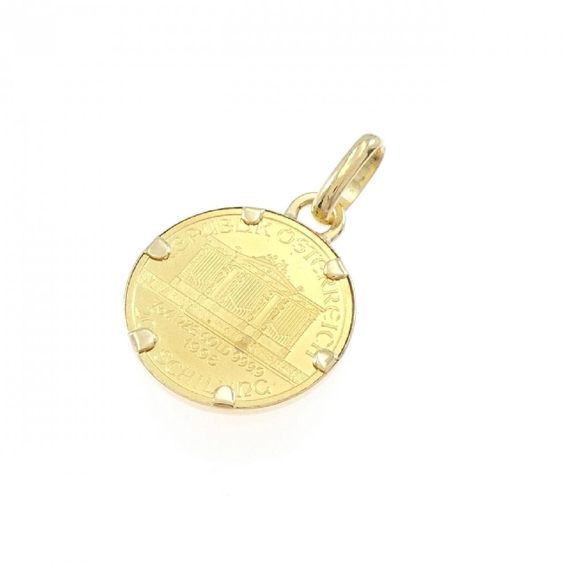 K18YG(枠) Đồng xu Mặt dây chuyền - Hàng hiệu Chính hãng 871301