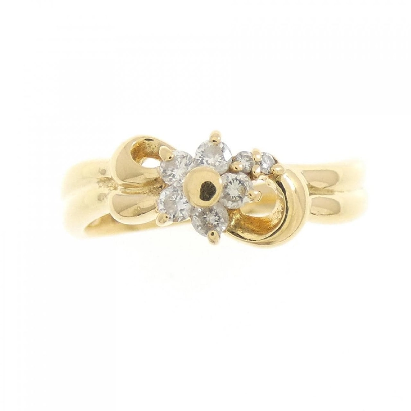 Nhẫn kim cương hoa K18YG 0.14CT 673354