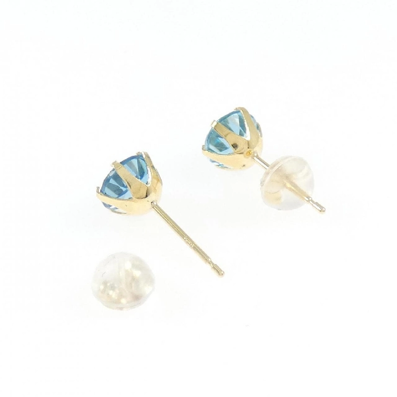 K18YG Blue Topaz Earrings - Hàng hiệu Authentic 874124