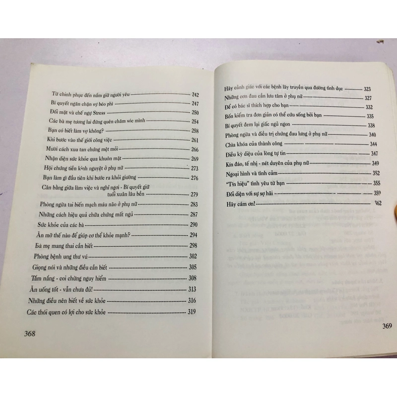 SỰ NHẠY CẢM CỦA PHỤ NỮ VỀ TÌNH YÊU & CUỘC SỐNG  - sách in giấy bóng, 369 trang, nxb: 2004 354919