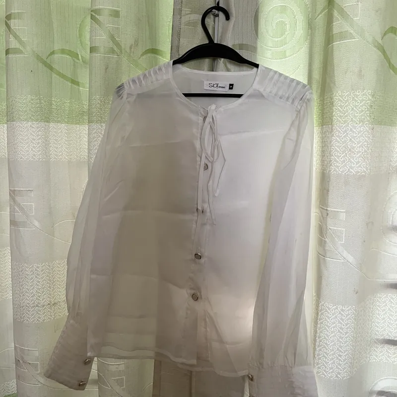 Áo kiểu tơ trắng 588992