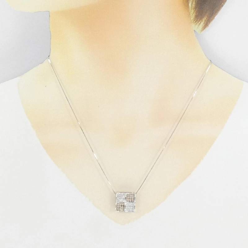K18WG Pave Diamond Necklace 1.09CT - Hàng hiệu Authentic 866797