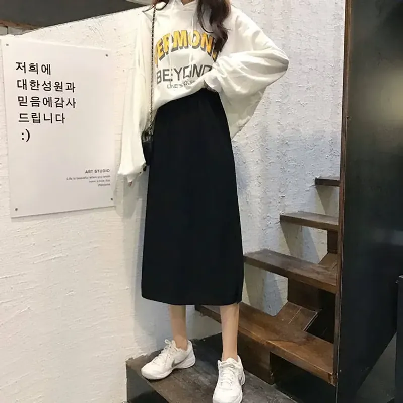 Chân váy xẻ tà chất vải tuyết mưa  695477