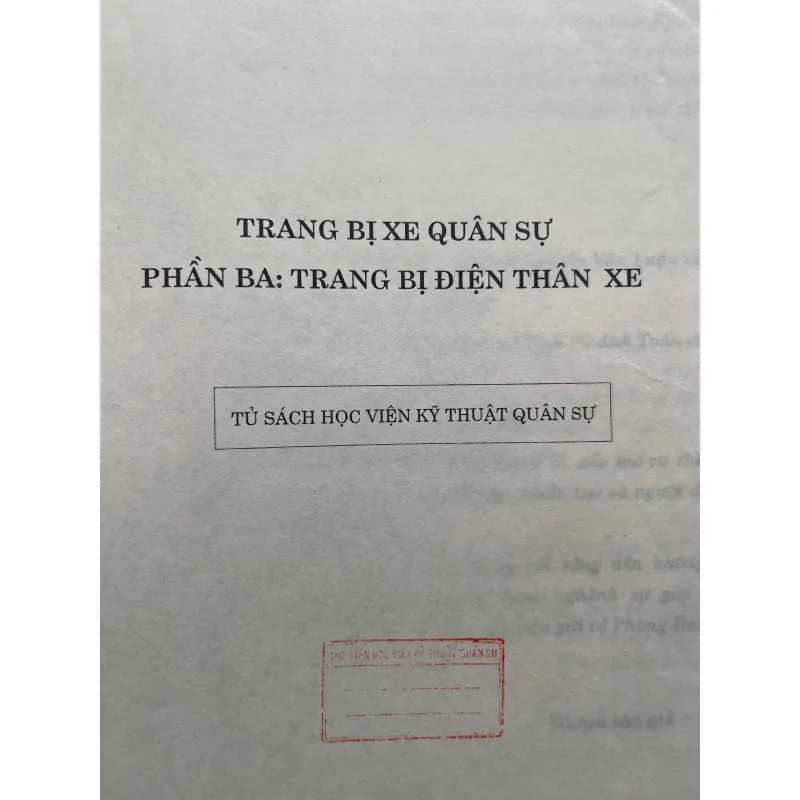 TRANG BỊ XE QUÂN SỰ (Phần 3 trang bị điện thân xe) 761662
