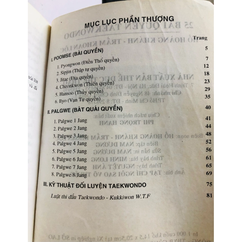 25 BÀI QUYỀN TAEKWONDO  - 131 trang, nxb: 2000 359611