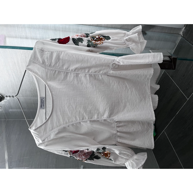 Áo sơ mi trắng, thêu hoa 523572