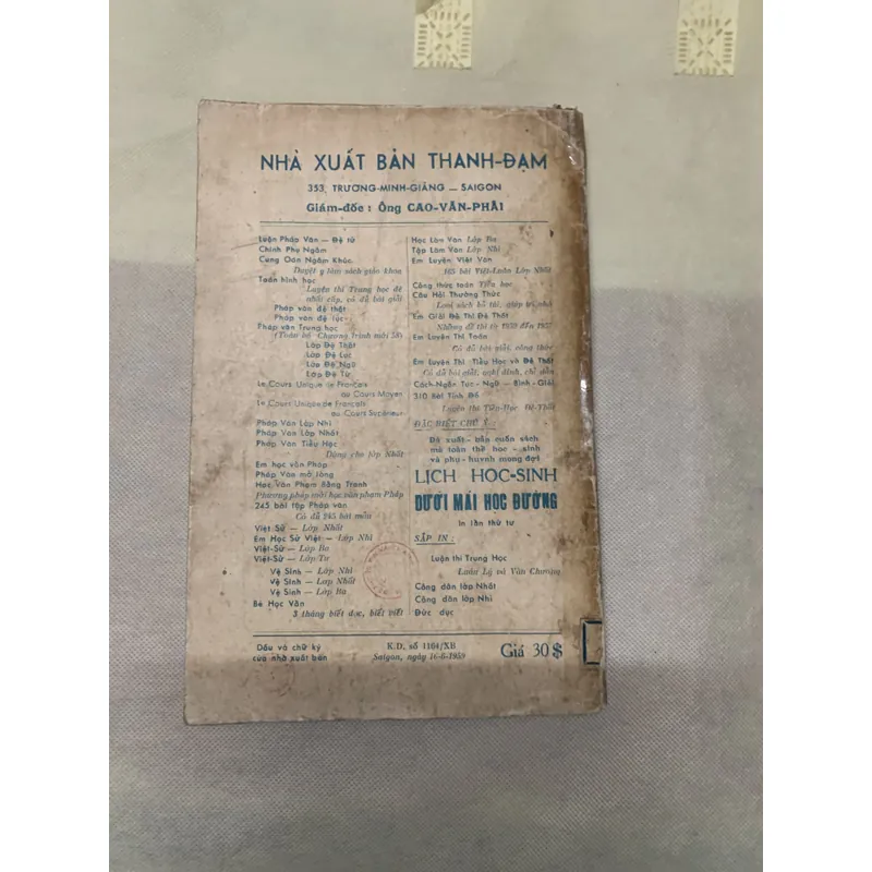 PHÁP VĂN TRUNG HỌC ĐỆ LỤC - CAO VĂN PHÁI-  739012