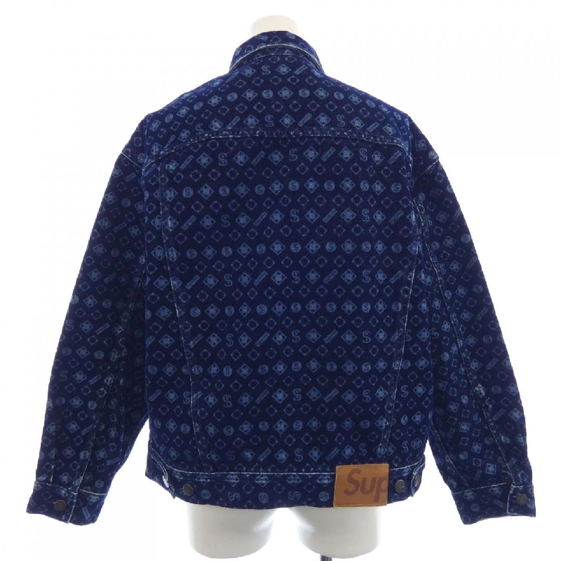 Áo khoác denim FLOCKED DENIM TRUCKER của SUPREME - Hàng hiệu Authentic 888215