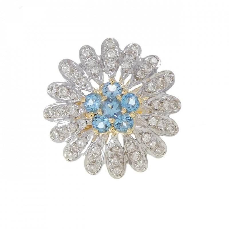 Nhẫn hoa Blue Topaz K18YG/K18WG 0.79CT - Hàng hiệu Chính hãng 853144