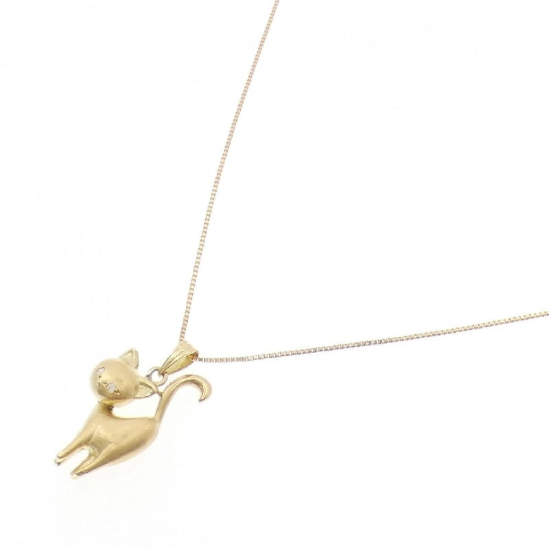 K18YG Mèo Kim Cương Dây Chuyền 0.02CT - Hàng hiệu Chính hãng 861803