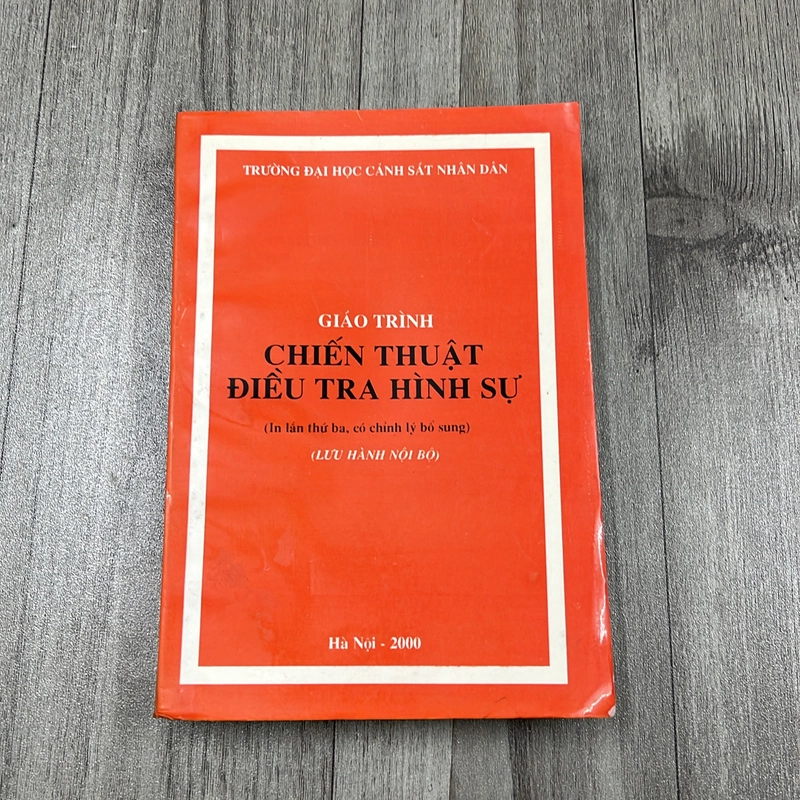 Giáo trình chiến thuật điều tra hình sự. 6a3 545011