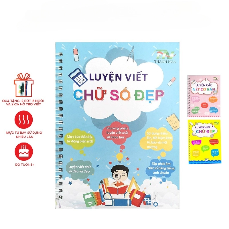 Sách Vở luyện viết chữ thần kỳ tự xóa được (Bộ 3 quyển) 531107