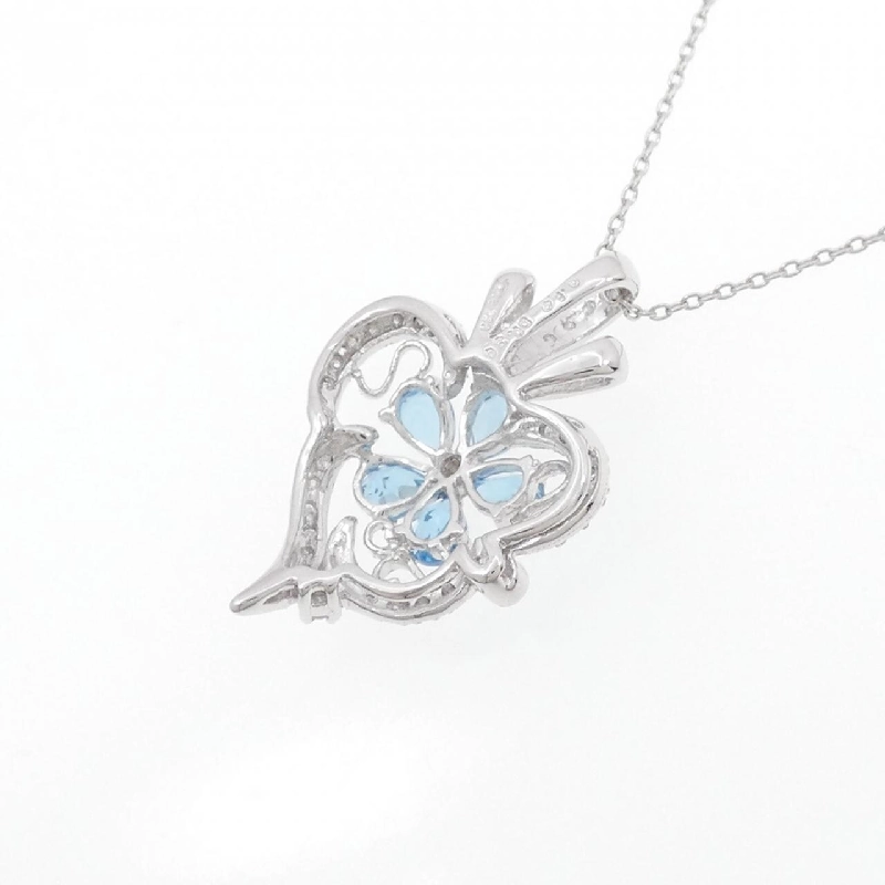 K18WG Hoa Xanh Topaz Dây Chuyền 0.80CT - Hàng hiệu Chính hãng 863017