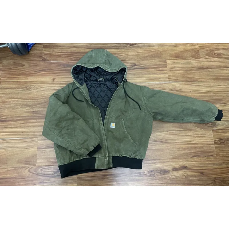 Áo khoác Nelly vải canvas xanh rêu 656143