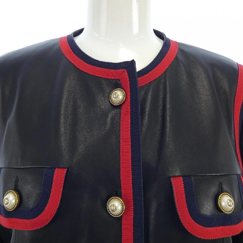 【Mã giảm giá】Gucci GUCCI Áo khoác da 643956