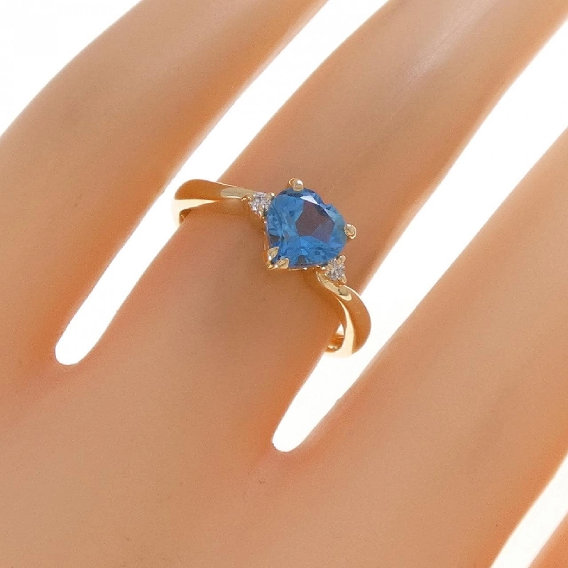 Nhẫn hình trái tim Blue Topaz K18YG - Hàng hiệu Authentic 853978