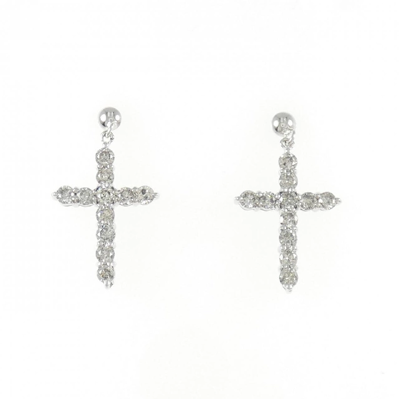 K18WG Bông tai kim cương chéo 1.00CT - Hàng hiệu Chính hãng 869426