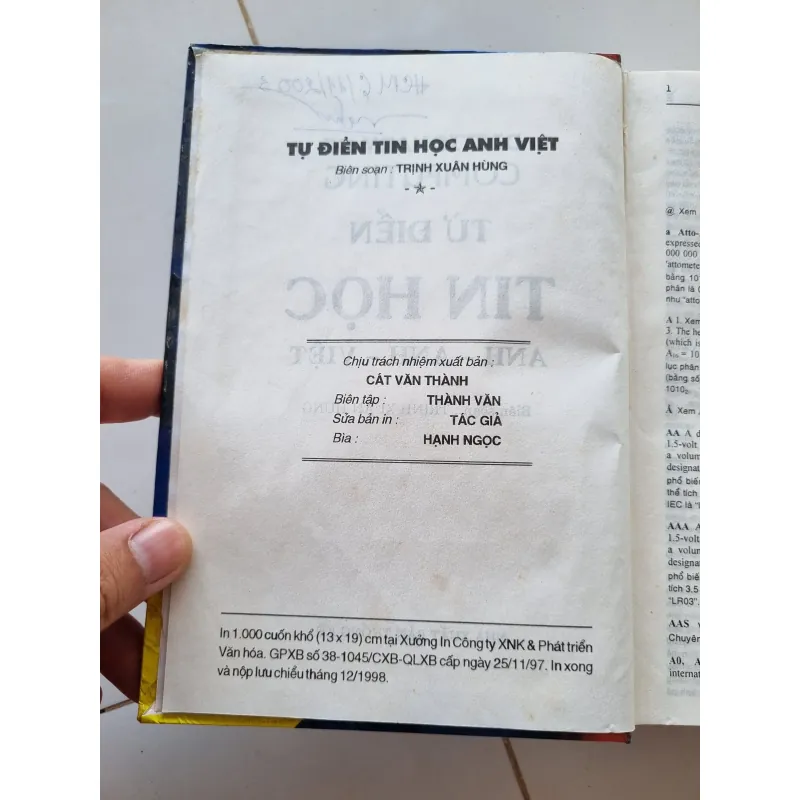 Từ điển tin học Anh - Việt 1998 1025730