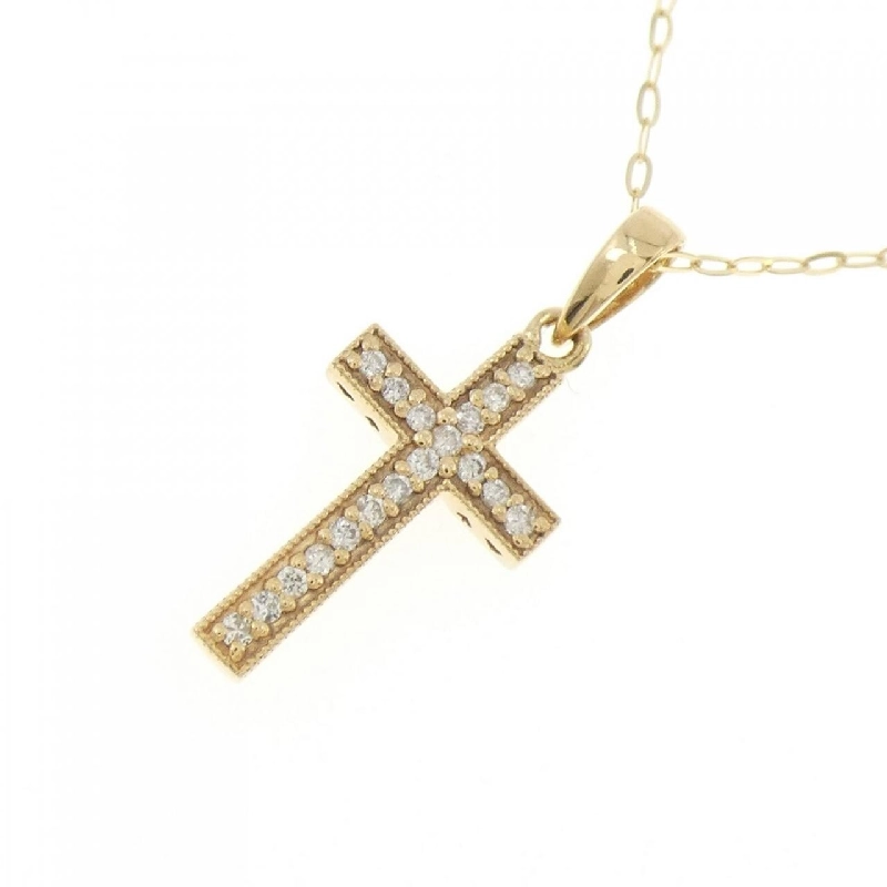 K18YG Dây chuyền kim cương hình chữ thập 0.09CT - Hàng hiệu Chính hãng 858444