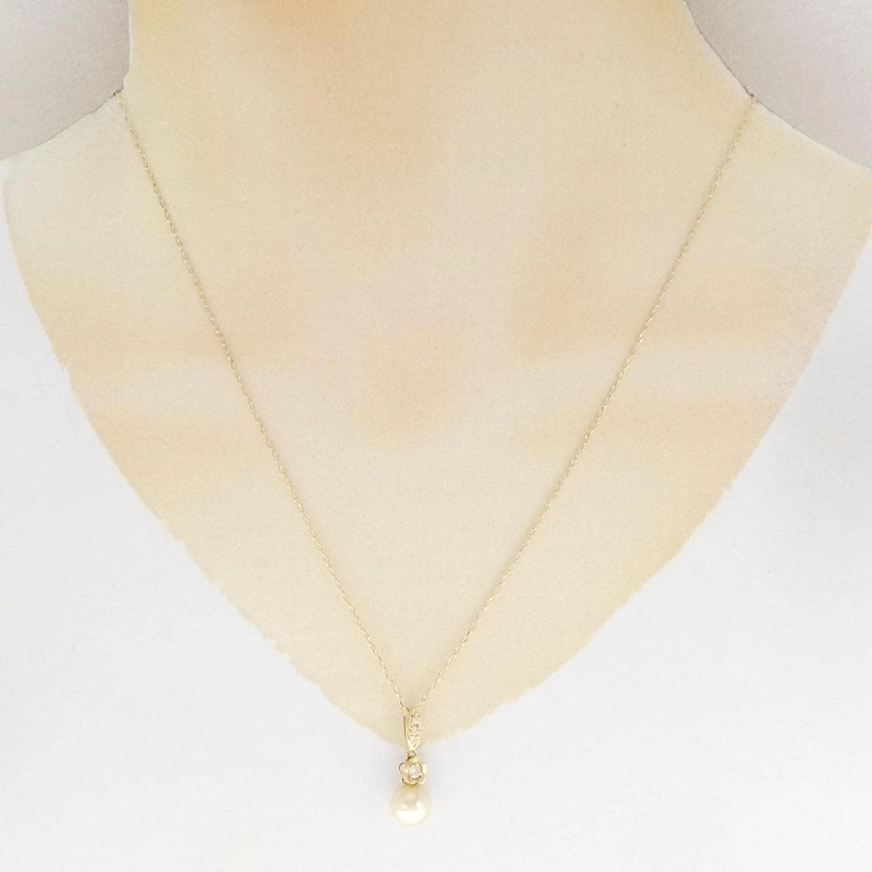 Dây chuyền ngọc trai Akoya hoa K18YG 7.8mm - Hàng hiệu chính hãng 861194