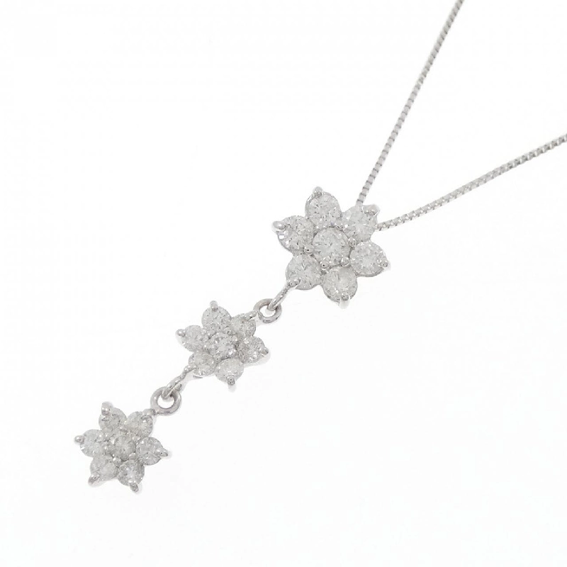 K18WG Hoa Đá Kim Cương Dây Chuyền 0.81CT - Hàng hiệu Chính hãng 860574