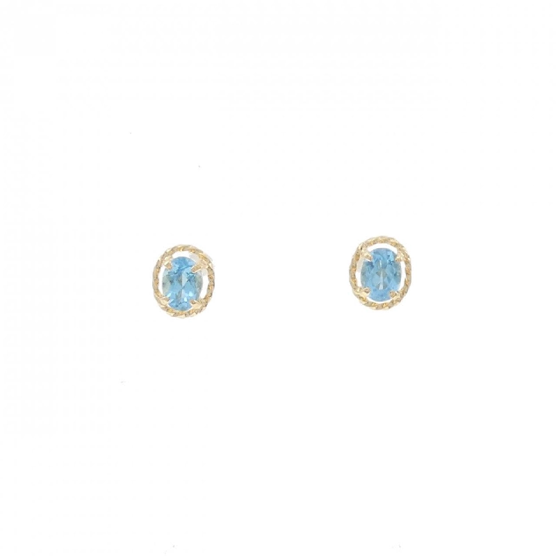 K18YG Blue Topaz Bông tai - Hàng hiệu Chính hãng 870617