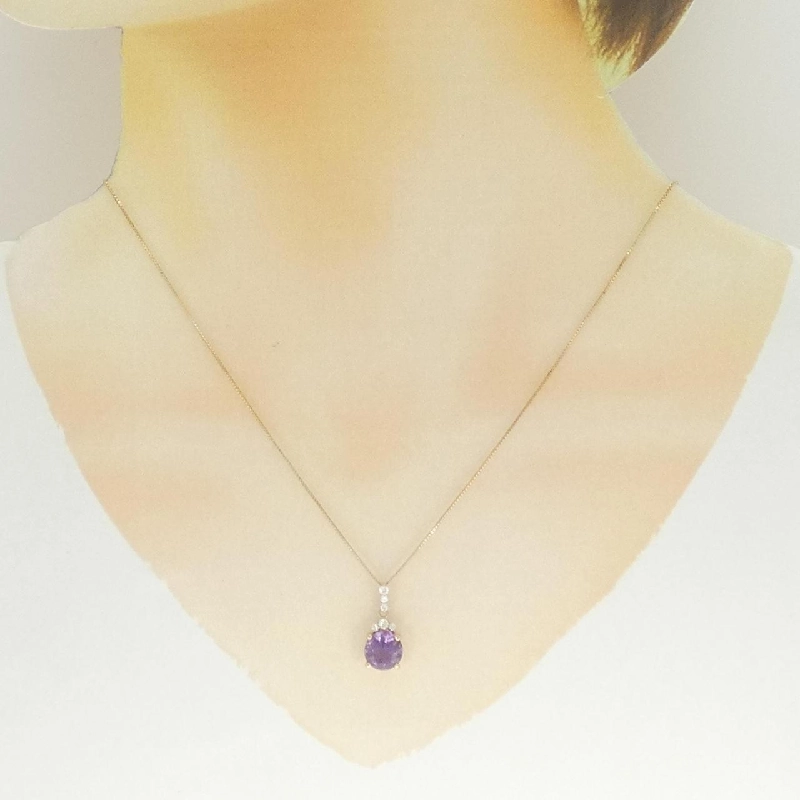 K18PG Mặt dây chuyền Amethyst 1.73CT - Hàng hiệu Chính hãng 857871