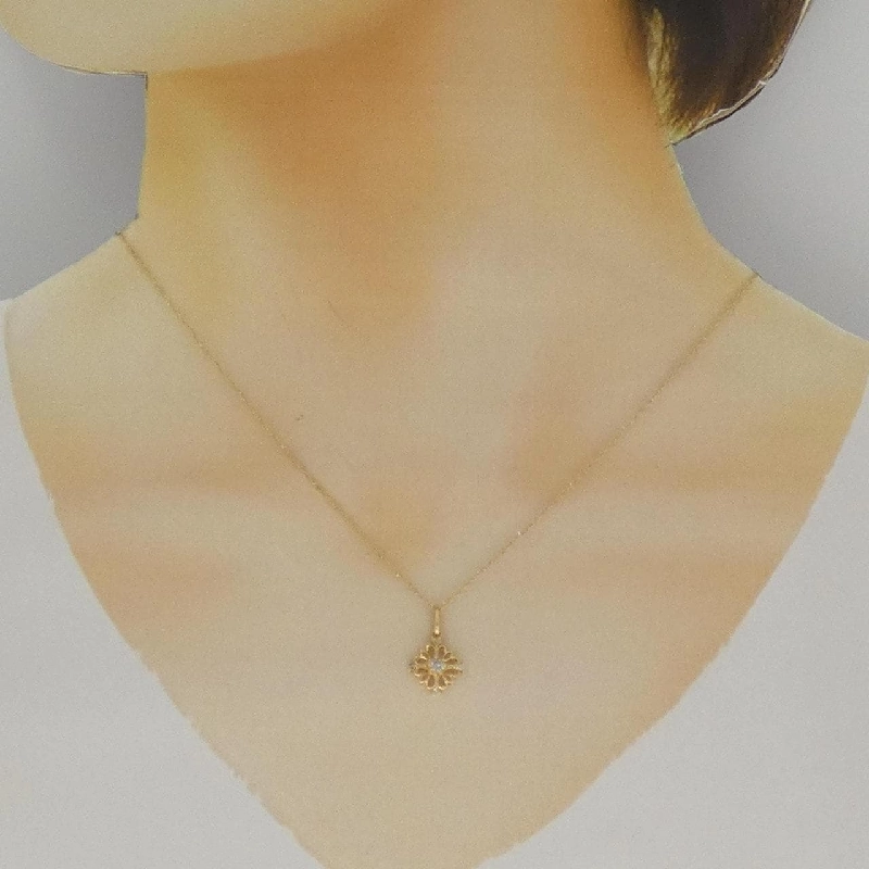 K18YG Dây chuyền kim cương 0.10CT - Hàng hiệu Chính hãng 858498