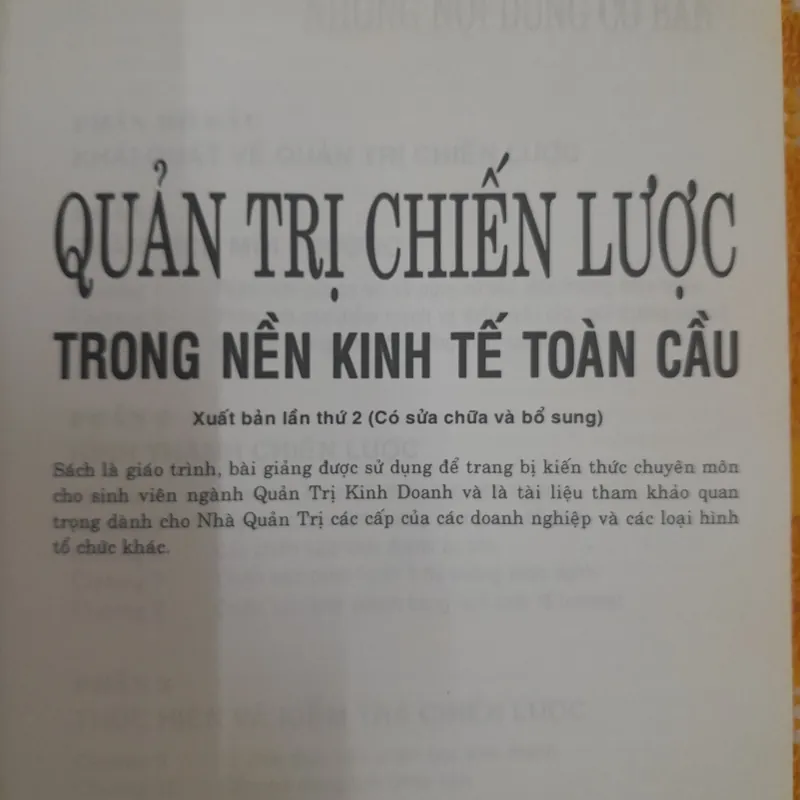 Quản trị chiến lược trong nền kinh tế toàn cầu. TS Phạm Thị Thu Phương 576702