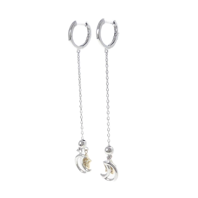 Bông tai kim cương hình mặt trăng và ngôi sao K18WG/K18YG 0.10CT - Hàng hiệu Chính hãng 867204