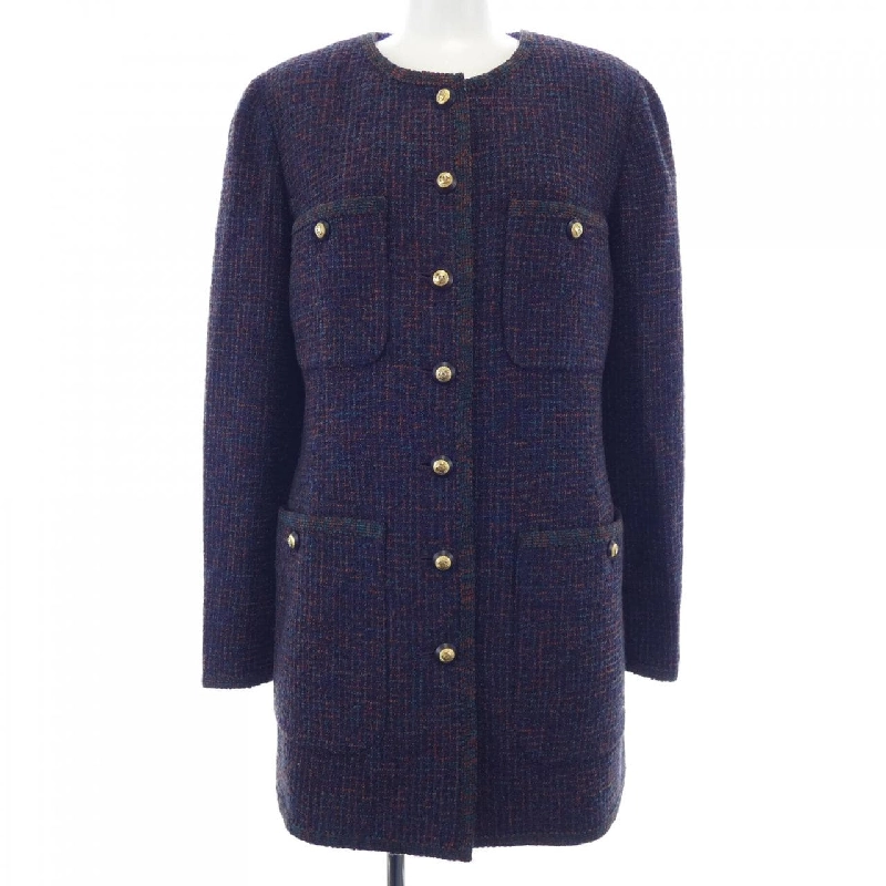 【Mã giảm giá】【Cổ điển】Áo khoác không cổ CHANEL 639047